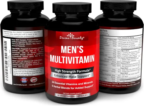 Miniatura 4 de Multivitamínico diario para hombres con complejo de vitamina A C, D, E K B, calcio, magnesio, selenio, zinc más corazón, cerebro, inmune