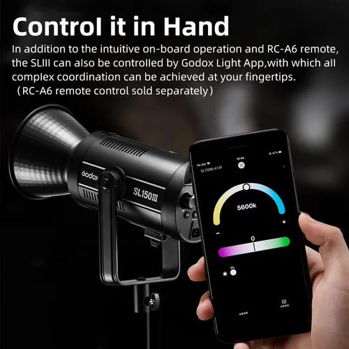 Miniatura 4 de Godox SL200III 215W (MAX.) Luces LED de fotografía de video, luces de estudio Bowens, salida continua, 8 efectos de iluminación preestablecidos