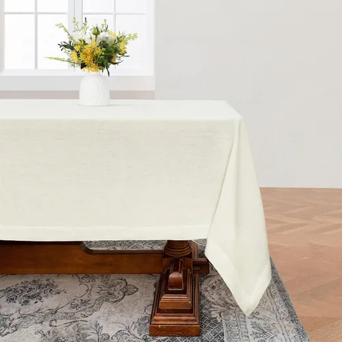 Miniatura 9 de Linen World - Mantel de lino de otoño de 55 x 55 pulgadas, mantel rectangular lavable de lino francés para comedor, al aire libre, bodas