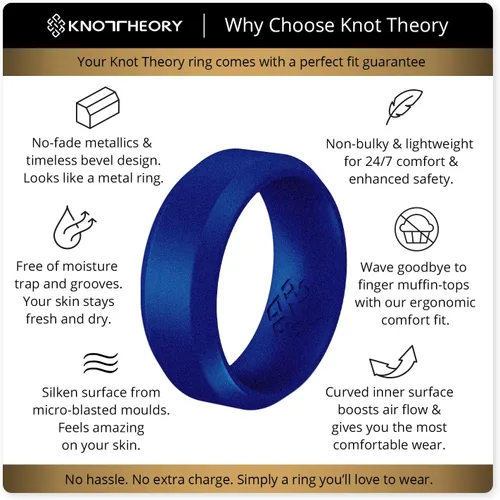 Miniatura 10 de Knot Theory - Anillo de boda de silicón para hombres y mujeres Anillos de goma finos de calidad superior con gran estilo, comodidad; son ideales