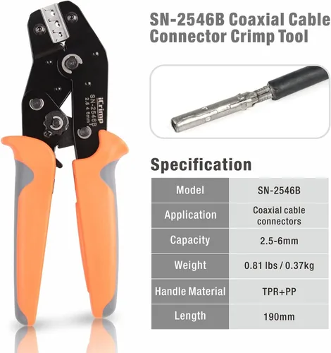 Miniatura 2 de iCrimp IWISS Herramientas de prensado de conectores solares PV para cable de panel solar PV AWG14-10 (2,5/4/6 mm²) con matriz EDM de alambre
