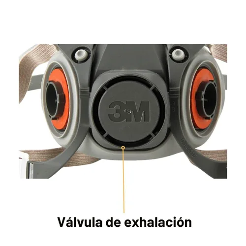 Miniatura 3 de 3M Respirador reutilizable de media cara 6200, NIOSH, arnés de cuatro puntos, ajuste cómodo, compatible con aire suministrado de doble línea