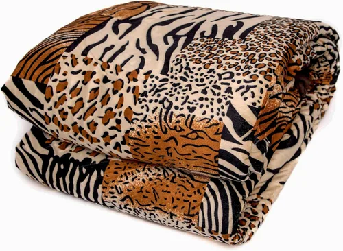 Legacy Decor Juego de edredón de microfibra de 7 piezas, estampado de animales múltiples, color negro, marrón, bronceado, tamaño individual