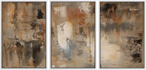 Miniatura 116 de SIGNWIN Lienzo enmarcado para pared, juego de arte abstracto de serenidad costera, ilustraciones abstractas junto al mar, arte moderno, decorativo