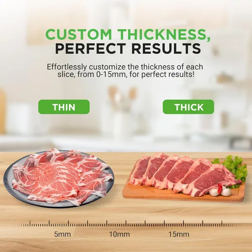 Miniatura 4 de NutriChef Cortador de carne eléctrico Cortador automático de carne, delicatessen y pan de 200W Selector ajustable para rango de corte de 0-15mm