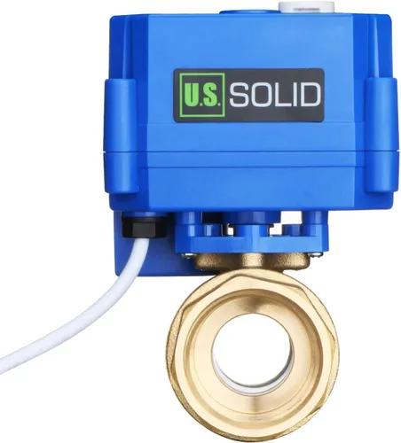 Miniatura 16 de Válvula de bola motorizada de 1/2 pulgada U.S. Solid Brass 9-24V AC/DC de 3 cables con cierre automático de puerto completo con anulación manual