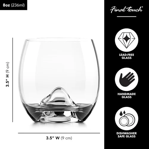 Miniatura 4 de Final Touch On The Rock Glass + bola de acero inoxidable y pinzas (GS349)