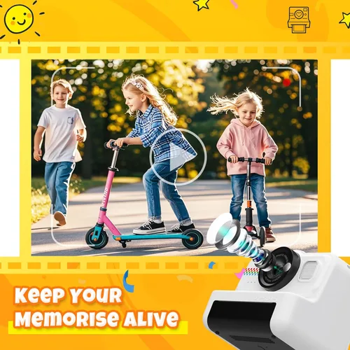 Miniatura 4 de Cámara de Impresión Instantánea HiMont para Niños, Cámara Digital HD 1080P para Niños con 3 Rollos de Papel de Impresión y Tarjeta de 32GB, Juguetes