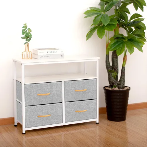 Miniatura 4 de Cómoda de almacenamiento con estantes para dormitorio, sala de estar, pasillo, organizador de armario con marco de acero resistente, estante