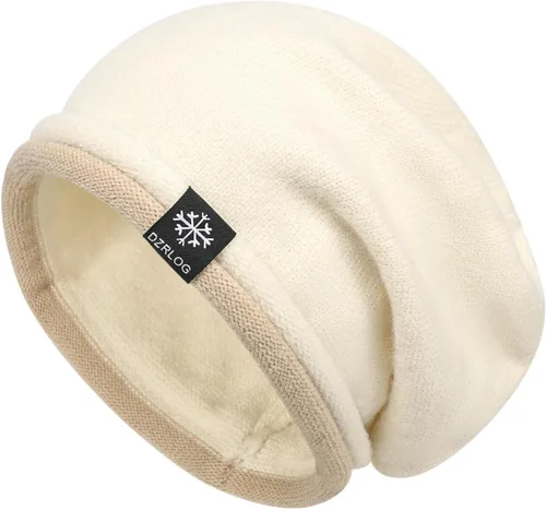 Miniatura 2 de DANMY Gorro de punto holgado de cachemira para mujer, gorro de lana suave y cálida para invierno