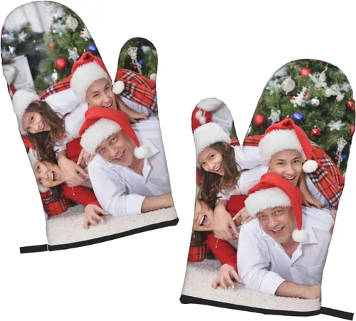 Miniatura 22 de Manoplas de horno personalizadas para Navidad, juego de guantes de horno personalizados y soportes para ollas con foto, divertidos regalos