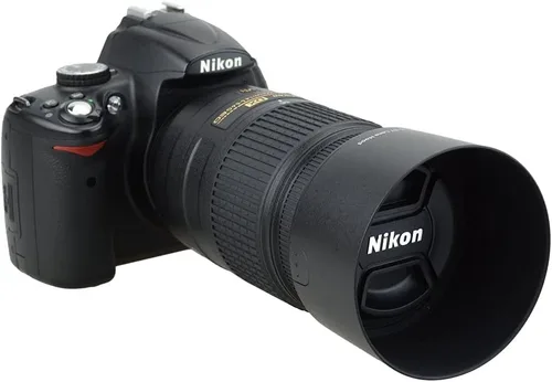 Miniatura 4 de Parasol reversible para lente de cámara HB-57 de repuesto para Nikon DX 2.165-11.811 in F4.5-5.6G ED VR zoom lente en D500 D7500 D7200 D7100 D7000