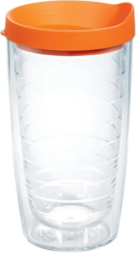 Miniatura 58 de Taza de viaje Tervis de doble pared transparente y colorida con tapa fabricada en Estados Unidos mantiene las bebidas frías y calientes, 24 onzas
