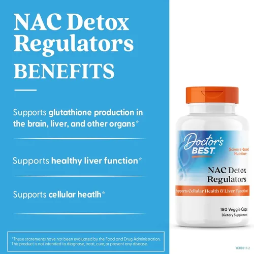 Miniatura 2 de Doctor's Best Nac Reguladores de desintoxicación con seleno excelente, sin OMG, vegetariano, sin gluten y soja, 180 cápsulas vegetales, 180