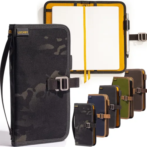 Miniatura 29 de LOCHBY® Carpeta Field A5 Cubierta de carpeta de 6 anillas Lona encerada resistente al agua Diseño plano Sistema A5 apto para recargar