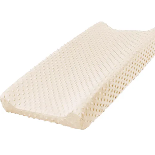 Owlowla Funda para cambiador, sábanas suaves de punto minky para cambiador para bebé niño y niña (crema)