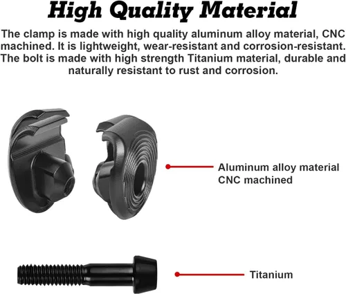 Miniatura 5 de x xotic tech Abrazadera de oreja para tija de sillín de bicicleta 7x9 Ti Bolt para carril de carbono ovalado compatible con TREK Madone Domane