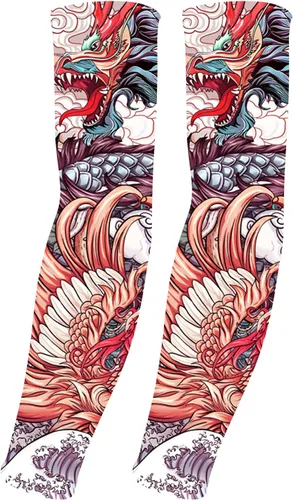 Mangas de protección solar UV para hombres y mujeres, manga de enfriamiento de compresión deportiva UPF 50+, regalo único de manga de tatuaje Dragón