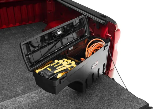 Miniatura 7 de UnderCover SwingCase SC400P Caja de almacenamiento para caja de camioneta Compatible con Toyota Tundra 2007 - 2021 lado del pasajero, color negro