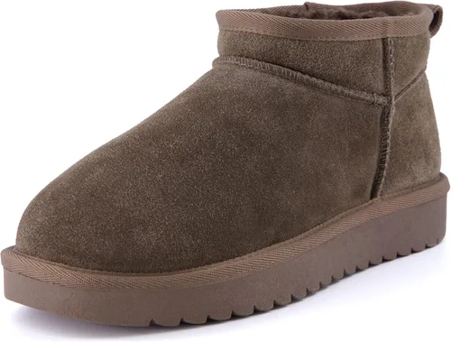 Miniatura 125 de CUSHIONAIRE, Hip 2 - Botas de nieve de gamuza auténtica para mujer, sin cordones, con cómodo forro de piel de oveja sintética + espuma viscoelástica