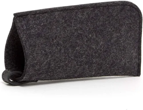 Miniatura 5 de Graf Lantz Funda protectora para lentes, 100% de lujo de lana merina, fieltro de lana merina, sin arañazos, lentes, carbón
