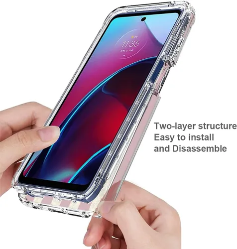 Miniatura 4 de Funda para Moto G Stylus 2022 4G, XT2211 con protector de pantalla de vidrio templado, funda protectora de cuerpo completo con bonito