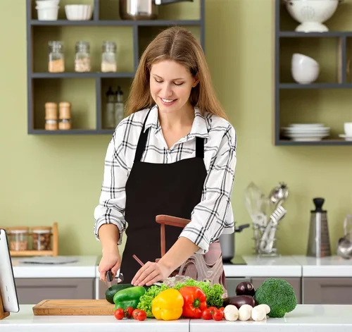 Miniatura 5 de Delantal de chef con patrón geométrico azteca, delantal de cocina y horneado para hombres y mujeres, delantal de cocina, delantal de carnicería