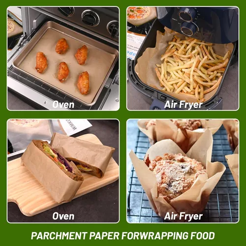 Miniatura 5 de WMKGG 100 piezas de papel pergamino sin blanquear para hornear, hojas de papel pergamino resistentes precortadas de 8 x 12 pulgadas para cocinar