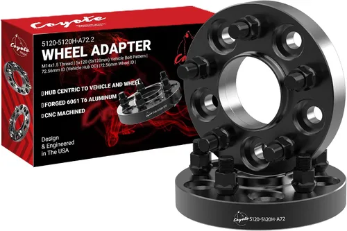 Miniatura 14 de Wheel Accessories Parts 2 espaciadores de rueda centrados en buje 5 en 4.724 in 0.197x4.724 in 0.787 in grueso 2.857 in Hub M14x1.5 14x1.5 rosca