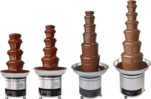 Miniatura 3 de Fuente de chocolate de 4/5/6/7 niveles, máquina de fusión eléctrica de acero inoxidable 304, olla de fondue de chocolate con control de temperatura