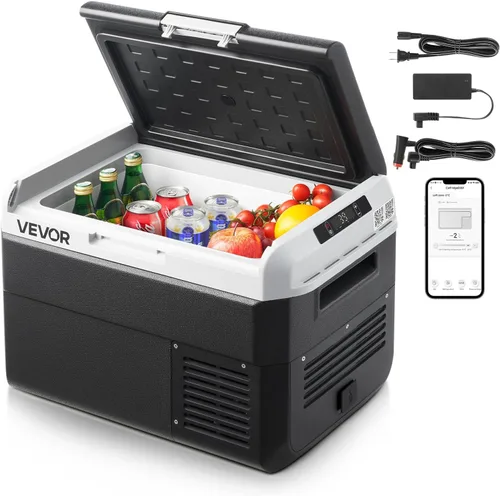 Miniatura 15 de VEVOR Refrigerador de automóvil de 12 V de 10 cuartos de galón, mini congelador portátil con control de aplicación, -4 ℉ a 68 ℉, 12/24 V CC