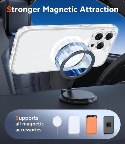 Miniatura 1693 de FNTCASE Funda para iPhone 13 Pro-Max: Fundas magnéticas transparentes compatibles con Magsafe Slim anti amarillamiento protección contra caídas