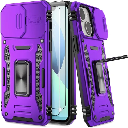 Miniatura 11 de Funda para iPhone 13 Pro con protector de pantalla, cristal transparente, antiamarillo, acrílico resistente, funda protectora de grado militar