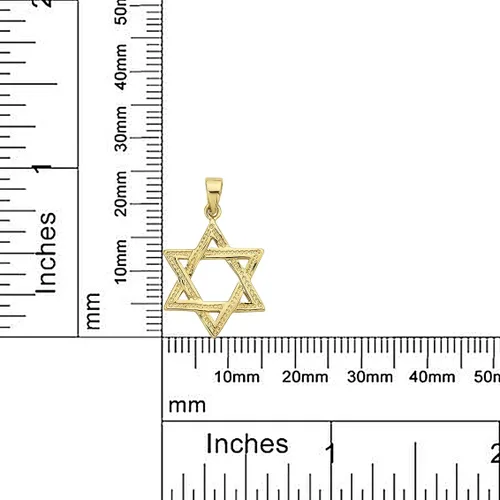 Miniatura 6 de PORI JEWELERS Colgante hexagonal de oro amarillo de 14 quilates con diseño de estrella de David, joyería fina, el mejor regalo de bendición