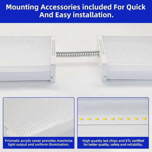 Miniatura 4 de hykolity Luz envolvente LED de 4 pies, 40 W, 4400 lm, 4000 K, [equivalente a 2 lámparas fluorescentes de 32 W], lámpara LED envolvente de 4 pies