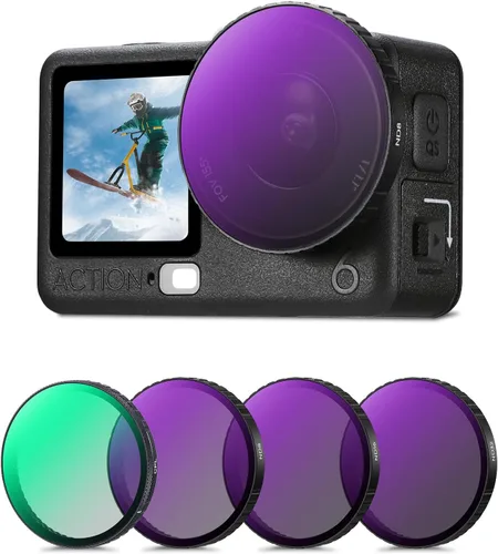 Miniatura 10 de K&F Concept - Kit de filtro ND PL Compatible con DJI Osmo Action 5 Pro/Osmo Action 4, 4 paquetes de filtro CPL ND8 ND16 ND32 de rosca, filtro