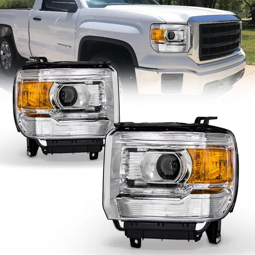 Miniatura 10 de AS Faros compatibles con GMC Sierra 1500HD 2500HD/2007 1500 2500 3500 Classic / 00-06 Yukon 1500/2500XL (Excepto modelo Denali)