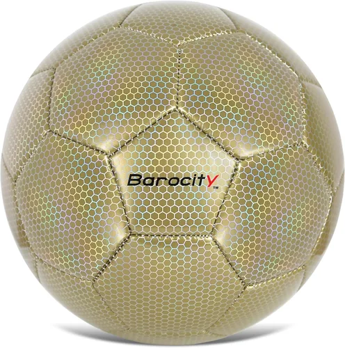 Miniatura 27 de Balón de fútbol premium para niños y niñas, balón oficial de partido con patrón hex arcoíris reflectante, duradero, para interiores, exteriores, Azul