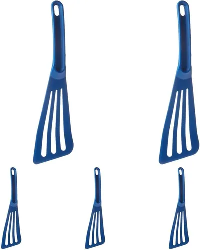 Mercer Culinary Hell's Tools Hi-Heat - Espátula ranurada, 12 x 3.5 pulgadas, color azul (paquete de 5)