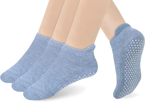 Miniatura 7 de RATIVE Calcetines antideslizantes para yoga, pilates y hospitales, con agarres, para mujeres y hombres
