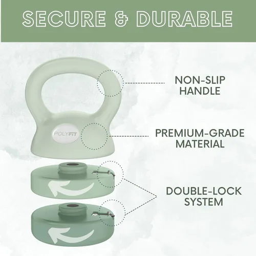 Miniatura 4 de Polyfit Adjustable Kettlebell 5 lb - 12 lb Kettlebells Weights Set for Home Gym Kettle Bell Sets for Women at Home Verde
