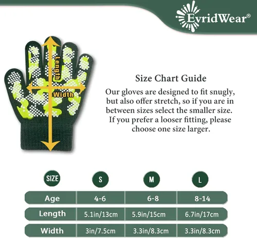 Miniatura 4 de EvridWear - Guantes de agarre elásticos mágicos para niños y niñas, 3 pares, surtidos, para niños, talla única, cálidos guantes para invierno