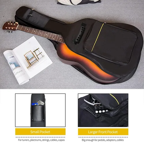 Miniatura 3 de Mdvora Bolsas de guitarra – Paquete de 1/2/3 bolsas de concierto, 38-41 pulgadas, funda para guitarra eléctrica y acústica, Oxford impermeable, dos
