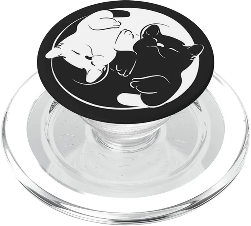 Miniatura 9 de Lindo diseño de gatos Yin Yang con fondo blanco y negro PopSockets PopGrip: agarre intercambiable para teléfonos y tabletas PopSockets PopGrip