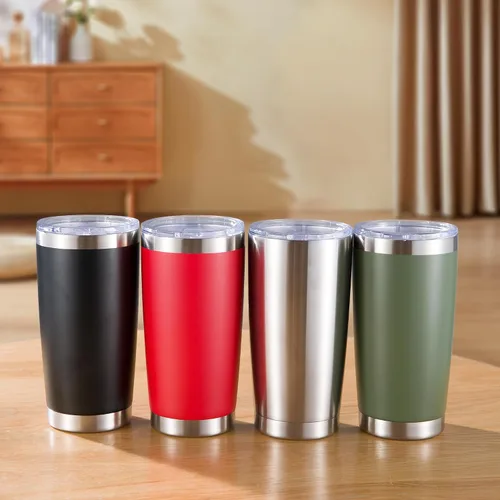 Miniatura 9 de Vasos Térmicos de 20 oz Paquete de Acero Inoxidable con Tapa de Doble Pared con Aislamiento al Vacío Taza de Café de 20oz con Recubrimiento en Polvo
