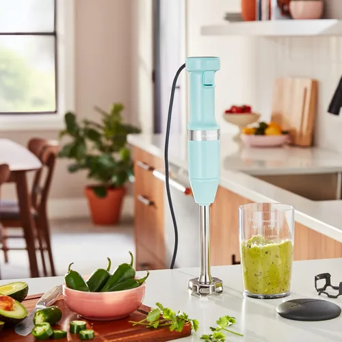 Miniatura 4 de KitchenAid - Batidora de mano con cable y velocidad variable KHBV53, Azul Hielo