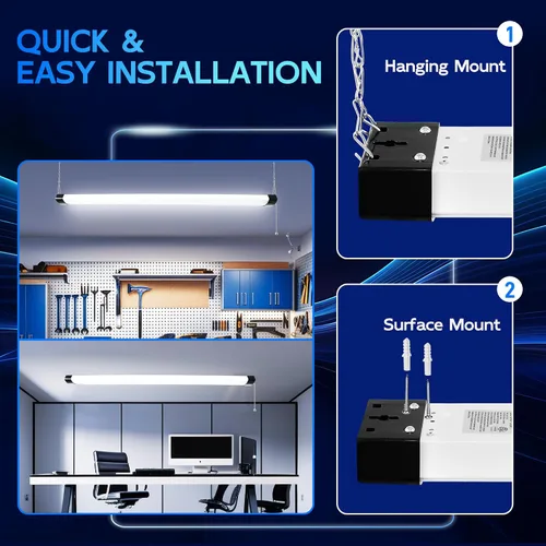 Miniatura 3 de hykolity lámpara de tienda LED de 4 pies, 70 W enchufable, 8000 lm (equivalente a 300 W), 5000 K, lámparas de tienda LED para garajes, talleres