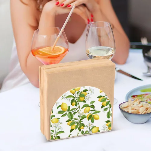 Miniatura 7 de Servilletero acrílico de limón, servilleta de cóctel de plástico transparente para mesas de restaurante de cocina