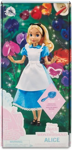 Miniatura 7 de Disney Store Dolls & Games - Muñeca clásica de princesa (Alicia), 11 pulgadas, incluye cepillo con detalles moldeados, juguete totalmente posable