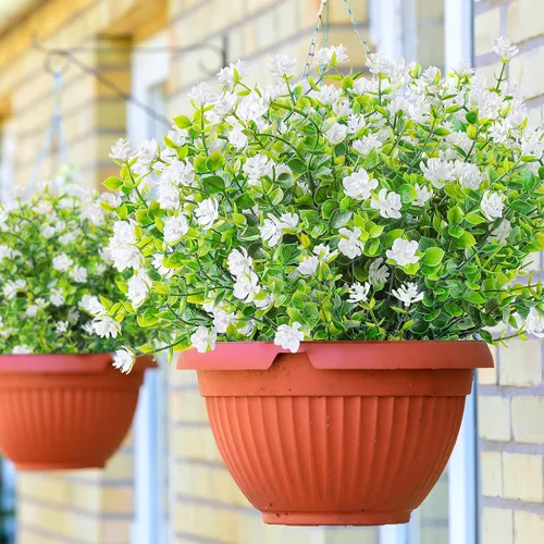 Miniatura 73 de AmyHomie 16 paquetes de flores artificiales de eucalipto negro para exteriores, resistentes a los rayos UV, flores sintéticas que no se decoloran